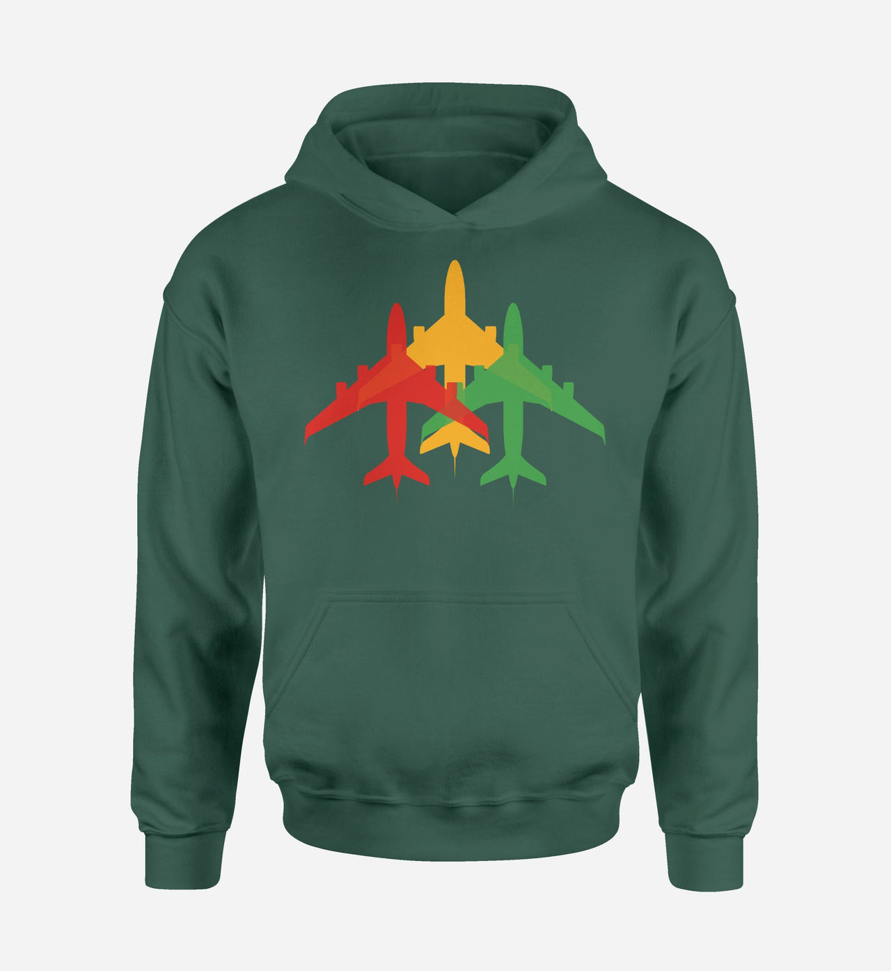 Colourful 3 Airplanes Designed Hoodies