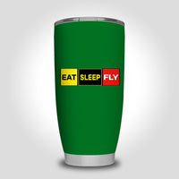 Thumbnail for Eat Sleep Fly (Colourful) Designed Tumbler Travel Mugs