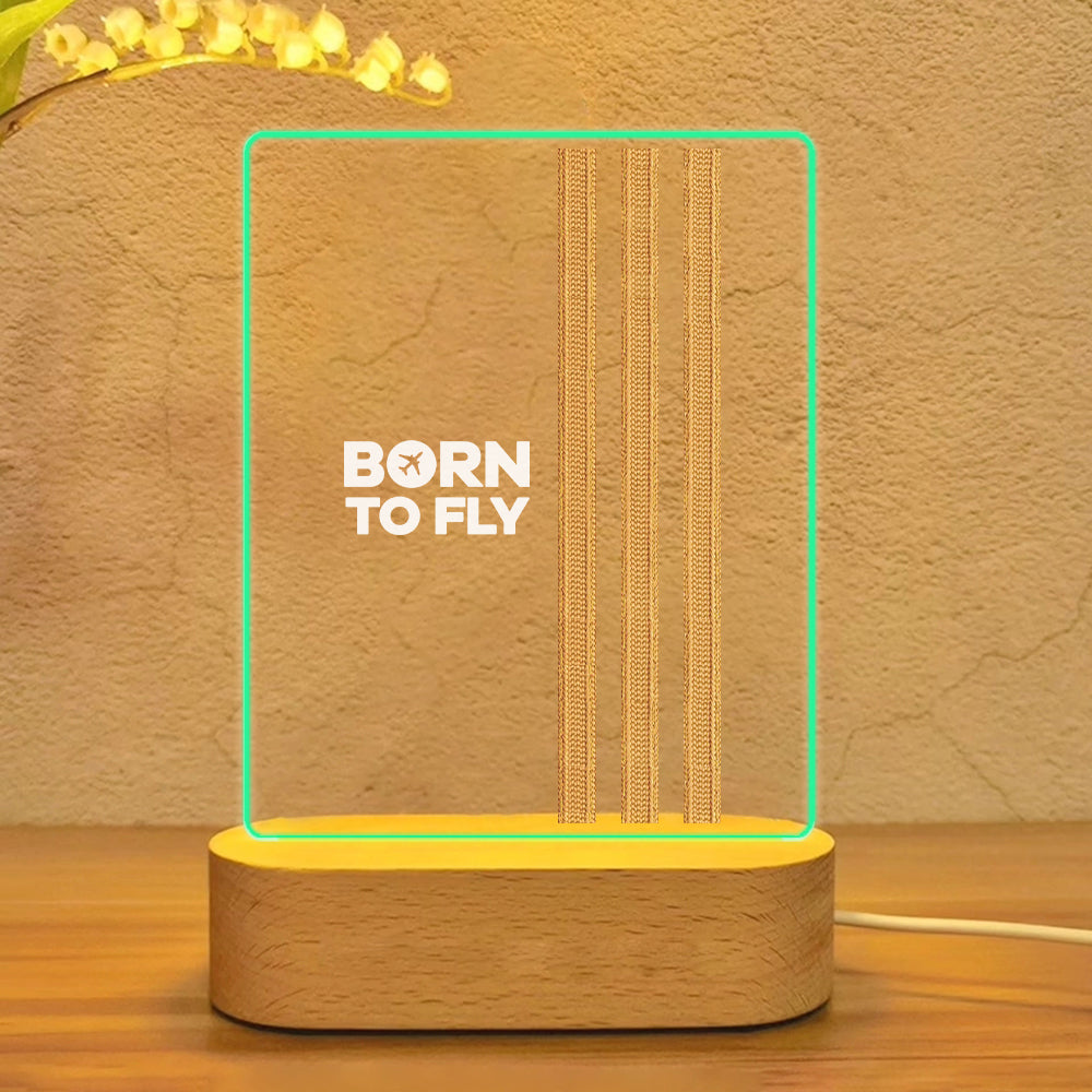 Born To Fly & Pilot Epaulettes (3 Lines) Designed Night Lamp