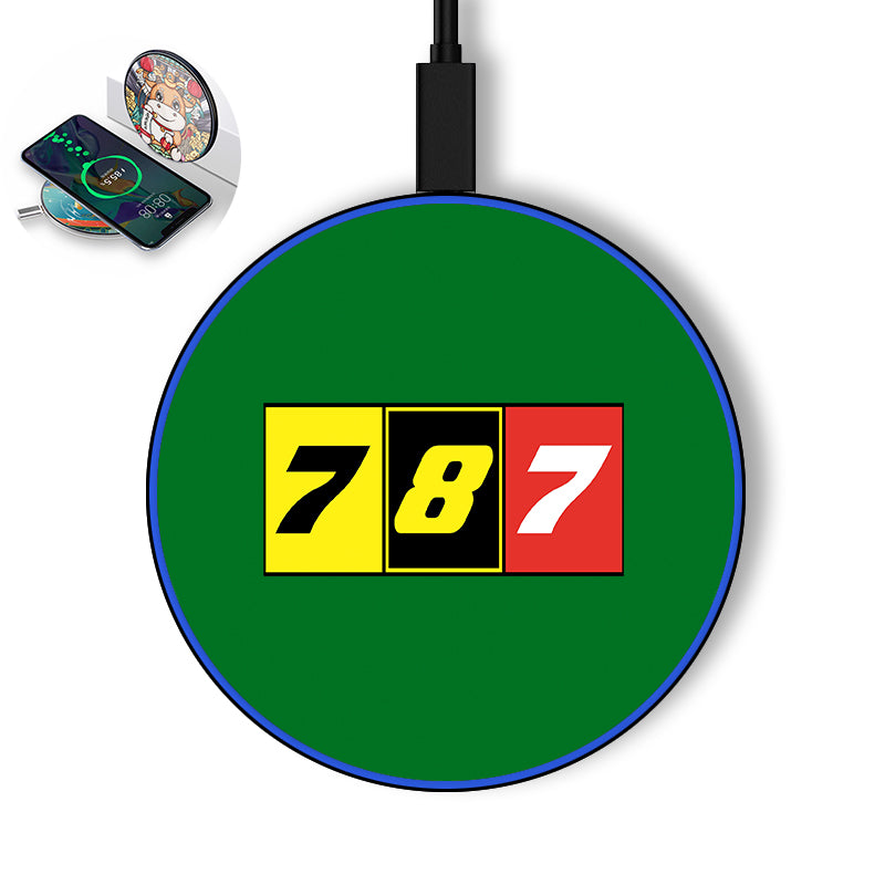Flat Colourful 787 Designed Wireless Chargers
