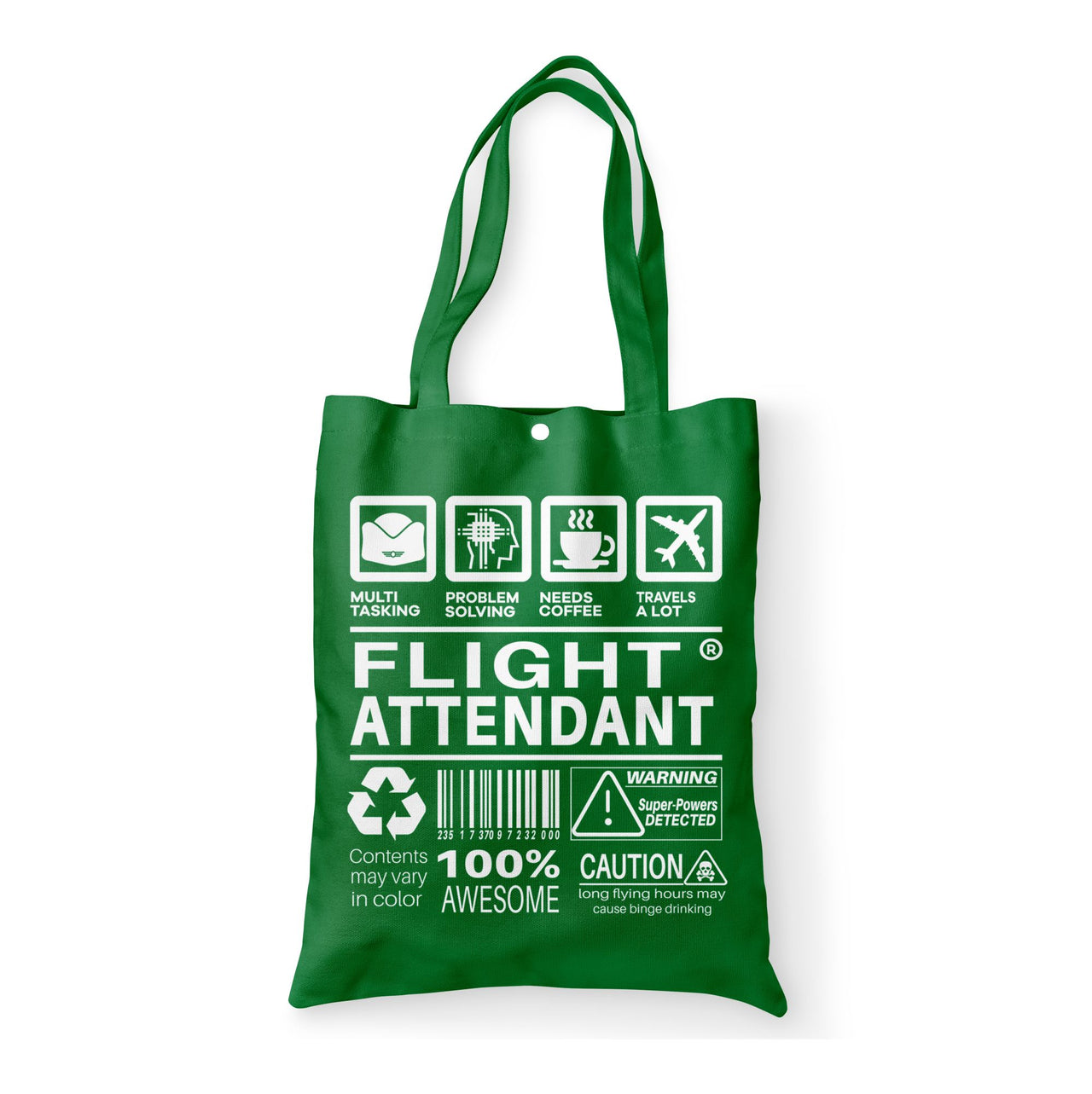 Flight Attendant Label Designed Tote Bags