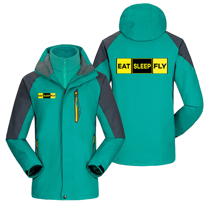 Eat Sleep Fly (Colourful) Designed Thick Skiing Jackets