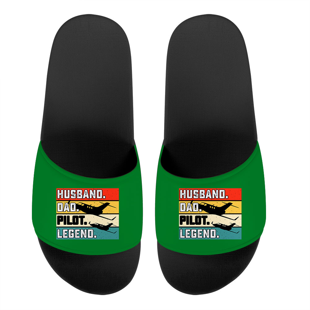 Husband & Dad & Pilot & Legend Designed Sport Slippers