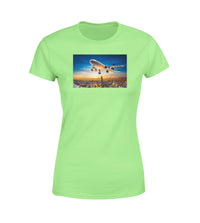 Thumbnail for Super Aircraft over City at Sunset Designed Women T-Shirts