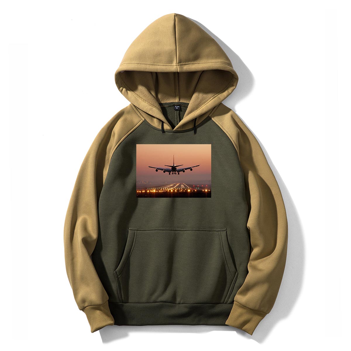 Landing Boeing 747 During Sunset Designed Colourful Hoodies