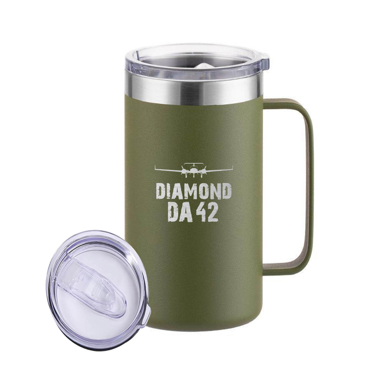 Diamond DA42 & Plane Designed Stainless Steel Beer Mugs