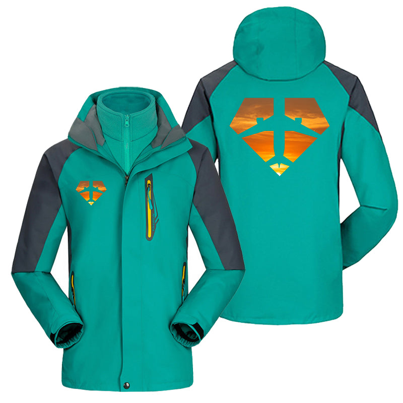 Supermen of The Skies (Sunset) Designed Thick Skiing Jackets
