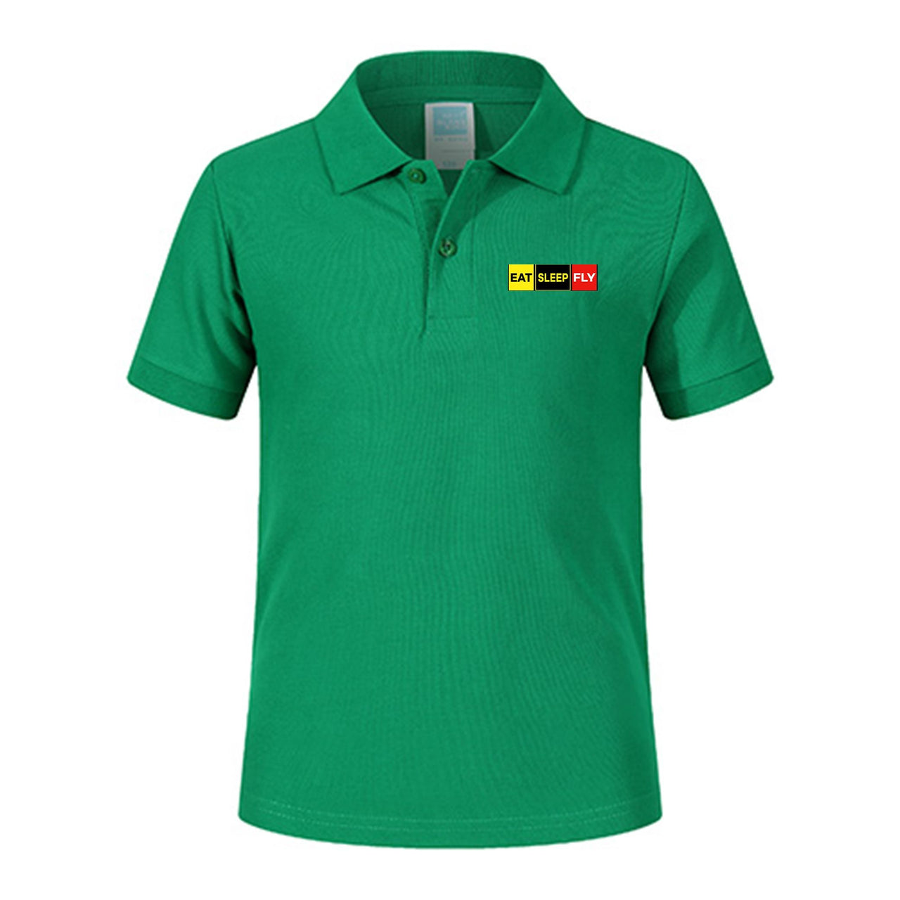 Eat Sleep Fly (Colourful) Designed Children Polo T-Shirts
