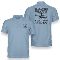 Thumbnail for Helicopter Pilots Get It Up Faster Designed Double Side Polo T-Shirts