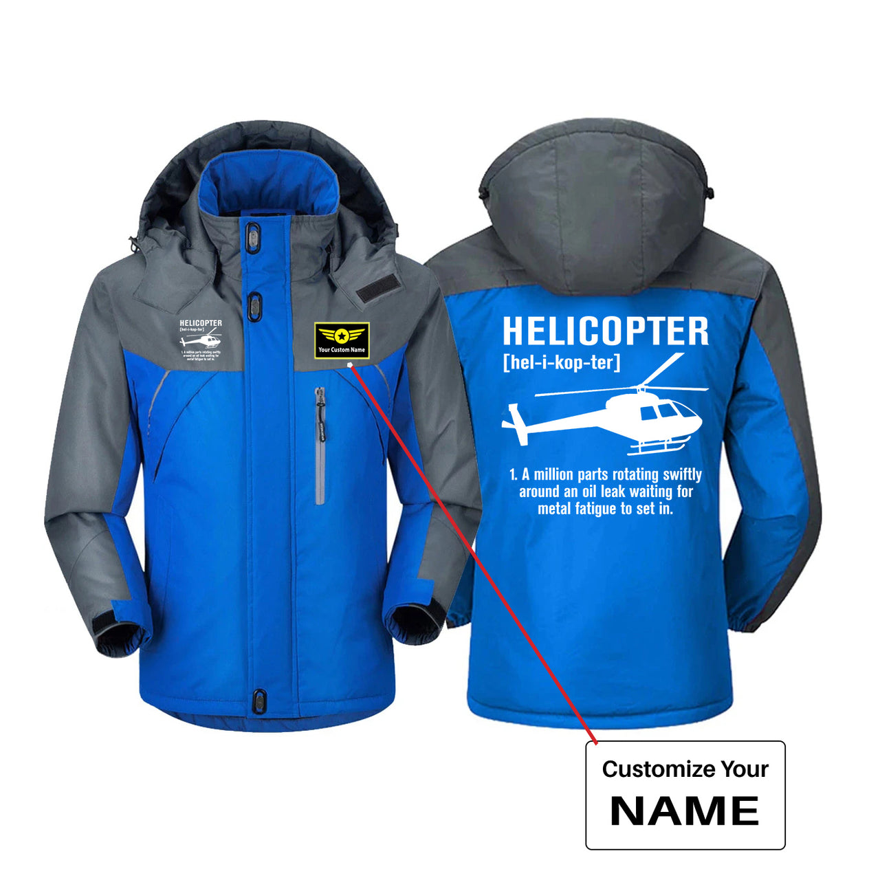 Helicopter [Noun] Designed Thick Winter Jackets