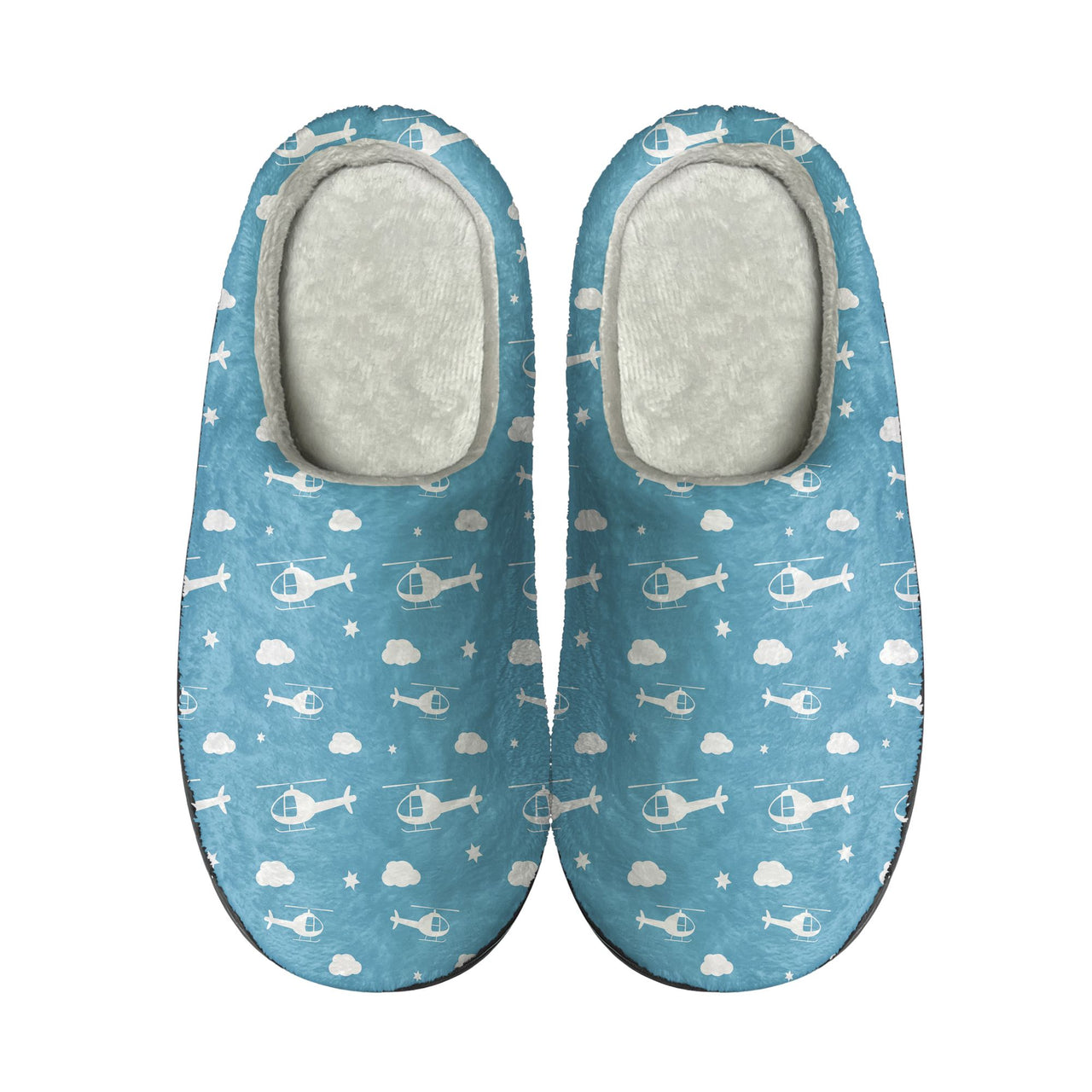 Helicopters & Clouds Designed Cotton Slippers