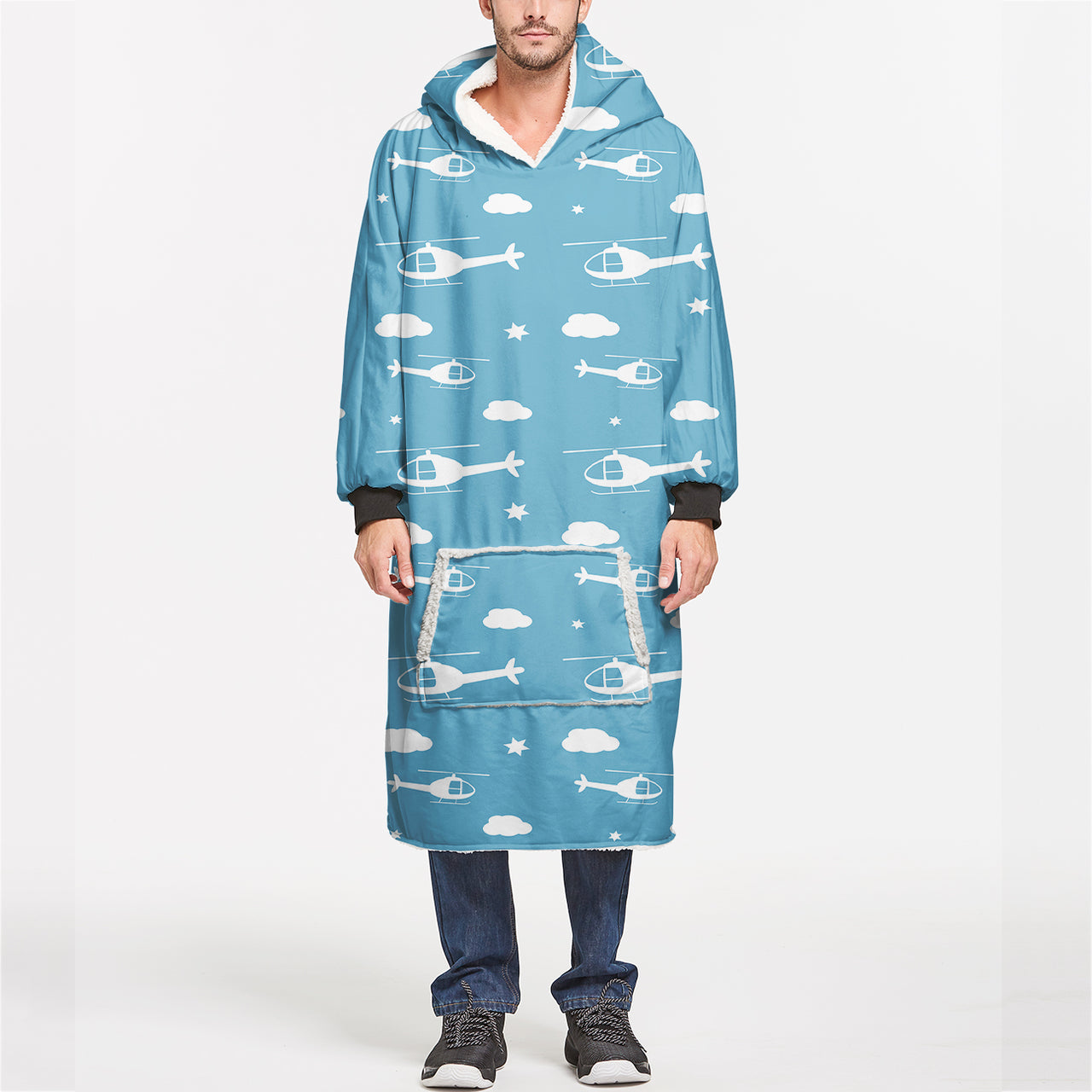 Helicopters & Clouds Designed Blanket Hoodies