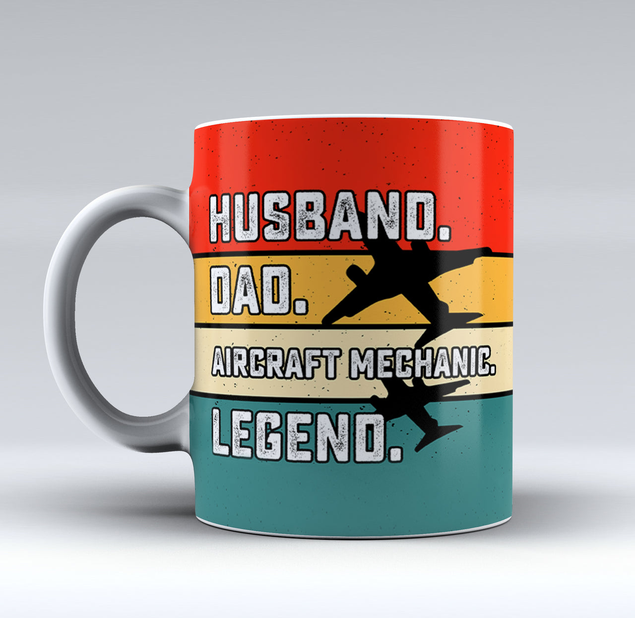 Husband & Dad & Aircraft Mechanic & Legend (2) Designed Mugs