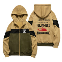 Thumbnail for I Don't Always Stop and Look at Helicopters Designed Colourful Zipped Hoodies