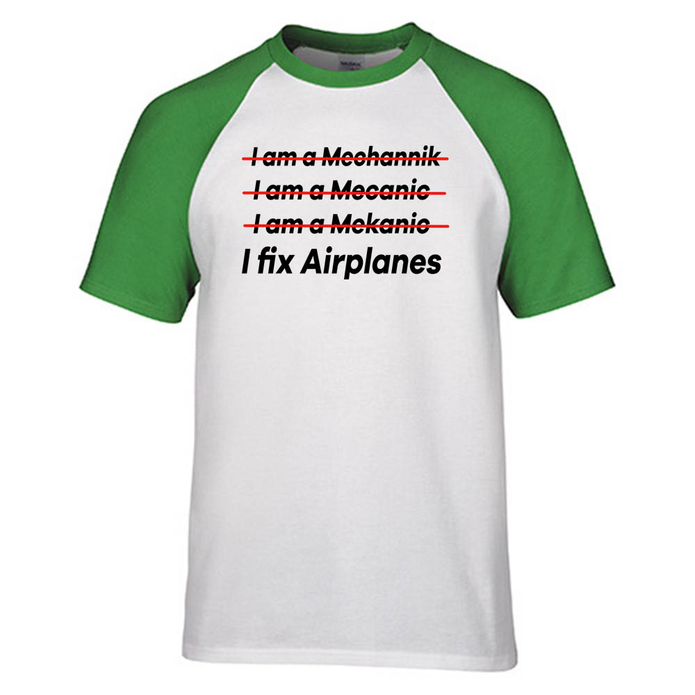 I Fix Airplanes Designed Raglan T-Shirts