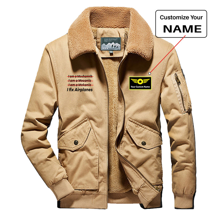 I Fix Airplanes Designed Thick Bomber Jackets