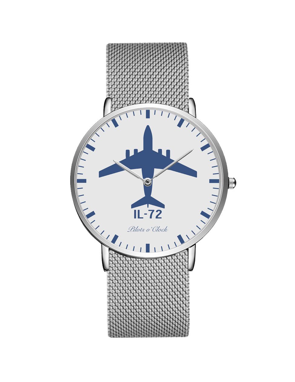 ILyushin IL-72 Stainless Steel Strap Watches Pilot Eyes Store Silver & Silver Stainless Steel Strap 