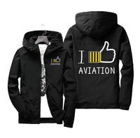 Thumbnail for I Like Aviation Designed Windbreaker Jackets