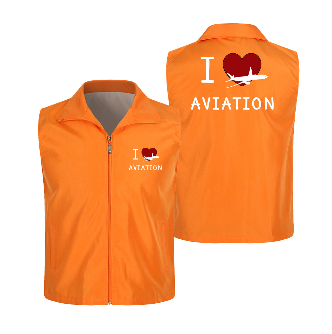 I Love Aviation Designed Thin Style Vests
