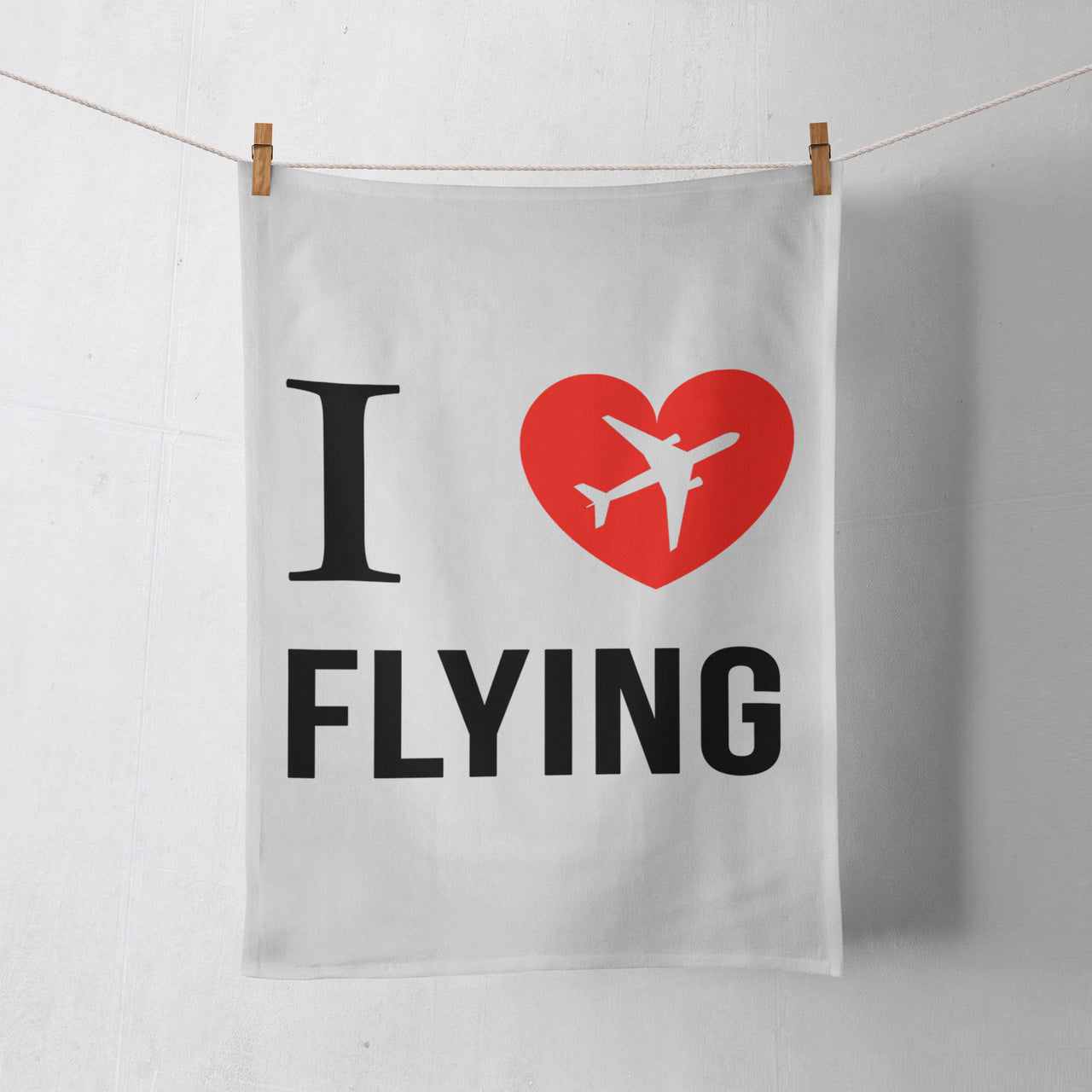I Love Flying Designed Towels