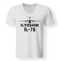Thumbnail for ILyushin IL-76 & Plane Designed V-Neck T-Shirts