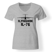 Thumbnail for ILyushin IL-76 & Plane Designed V-Neck T-Shirts