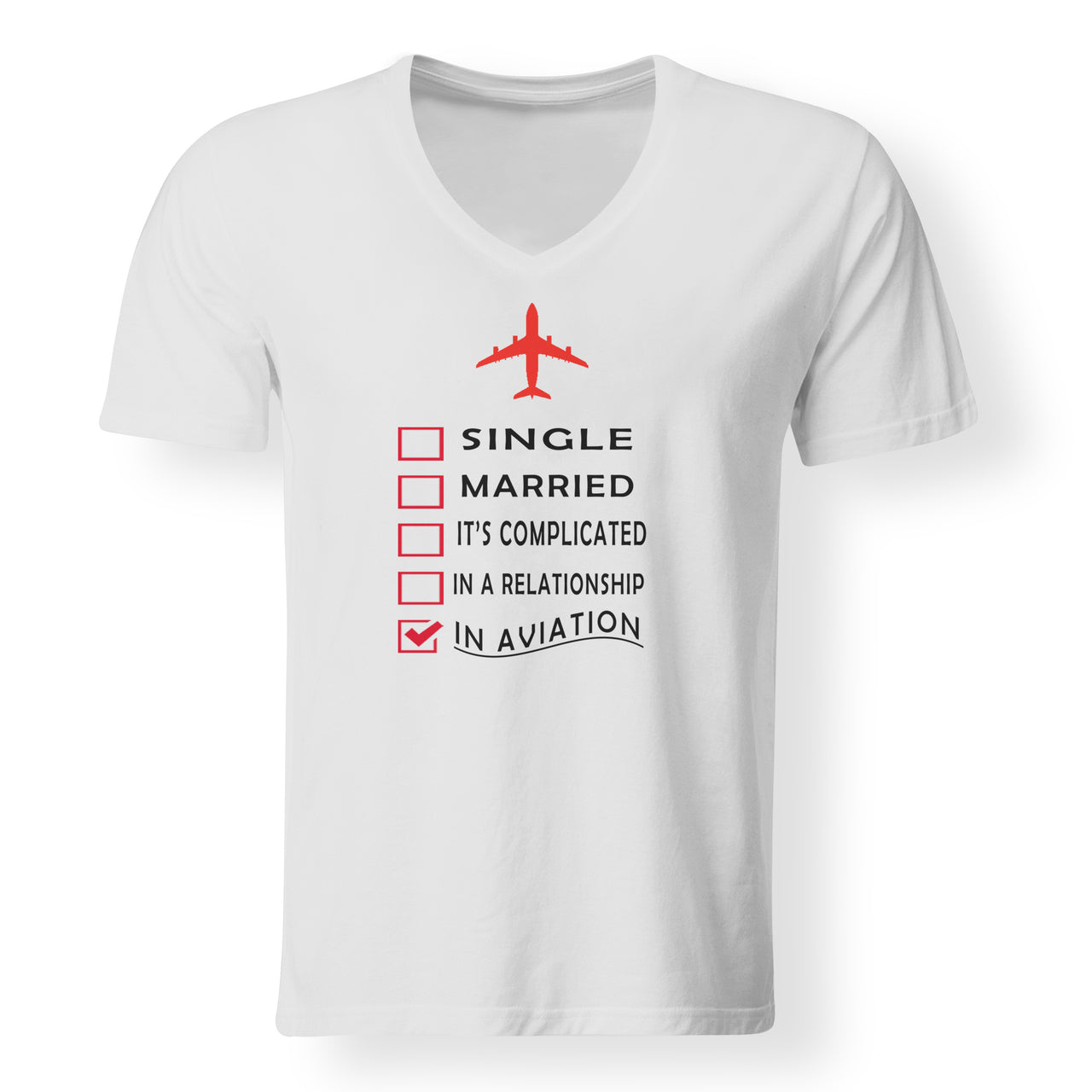 In Aviation Designed V-Neck T-Shirts