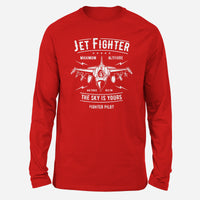 Thumbnail for Jet Fighter - The Sky is Yours Designed Long-Sleeve T-Shirts