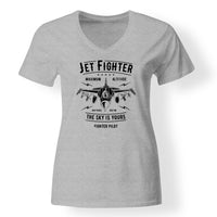 Thumbnail for Jet Fighter - The Sky is Yours Designed V-Neck T-Shirts