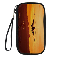 Thumbnail for Landing Aircraft During Sunset Designed Travel Cases & Wallets