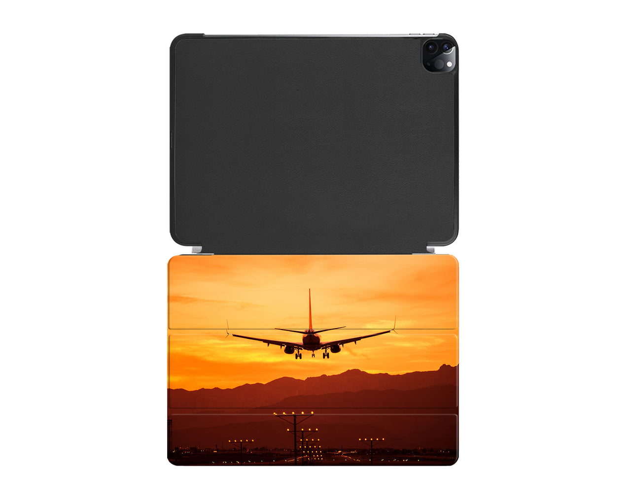 Landing Aircraft During Sunset Designed iPad Cases