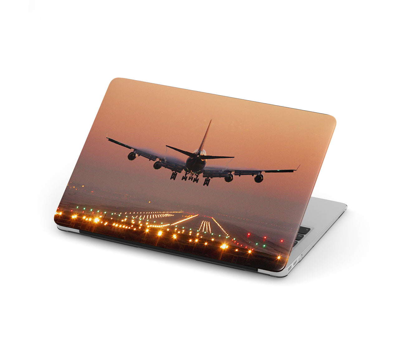 Landing Boeing 747 During Sunset Designed Macbook Cases