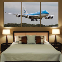 Thumbnail for Landing KLM's Boeing 747 Printed Canvas Posters (3 Pieces) Aviation Shop 
