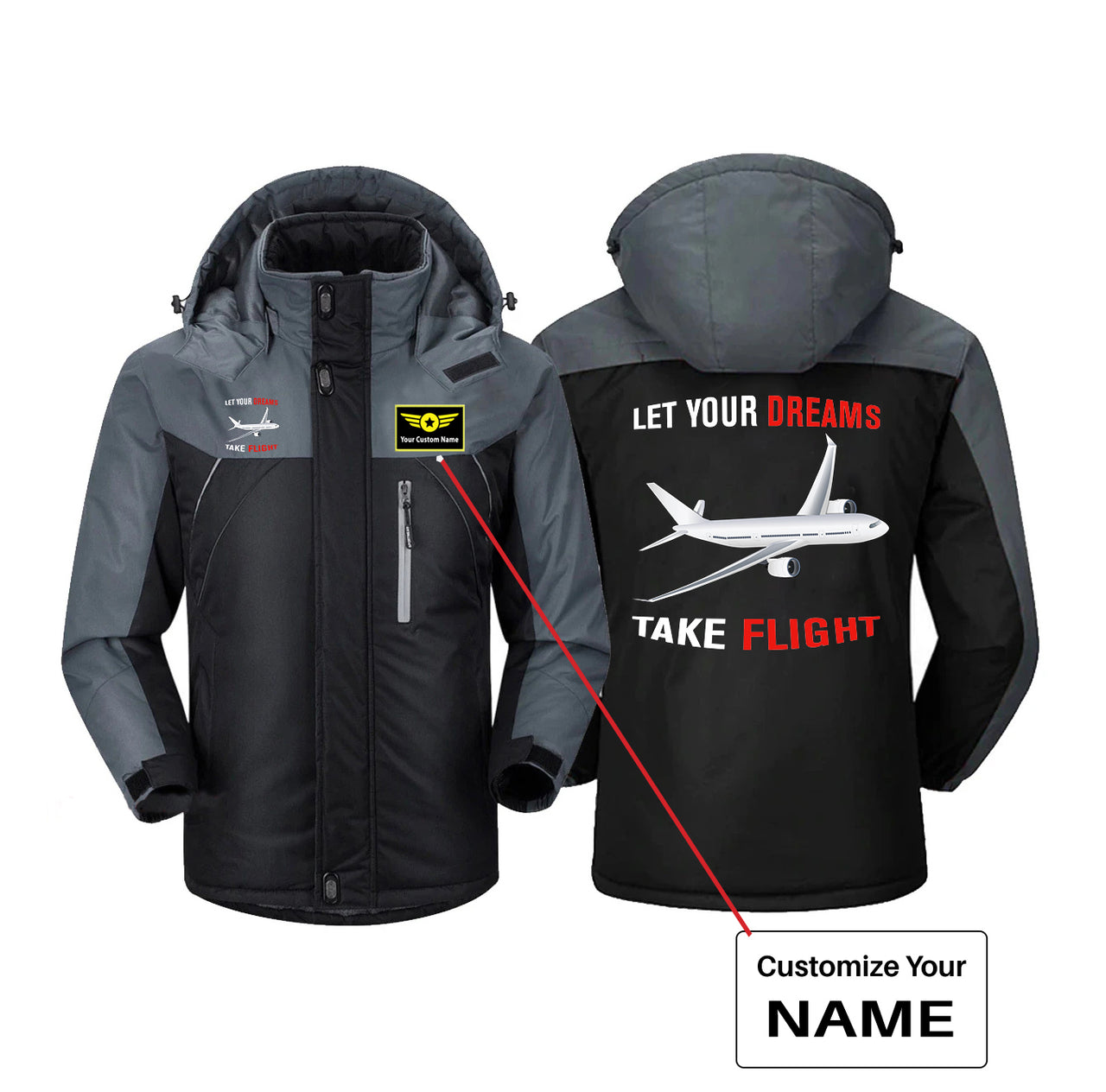 Let Your Dreams Take Flight Designed Thick Winter Jackets