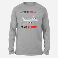 Thumbnail for Let Your Dreams Take Flight Designed Long-Sleeve T-Shirts