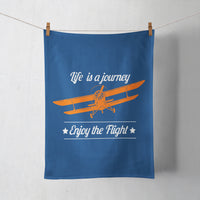 Thumbnail for Life is a journey Enjoy the Flight Designed Towels