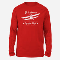 Thumbnail for Life is a journey Enjoy the Flight Designed Long-Sleeve T-Shirts