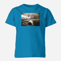 Thumbnail for Departing Aircraft & City Scene behind Designed Children T-Shirts