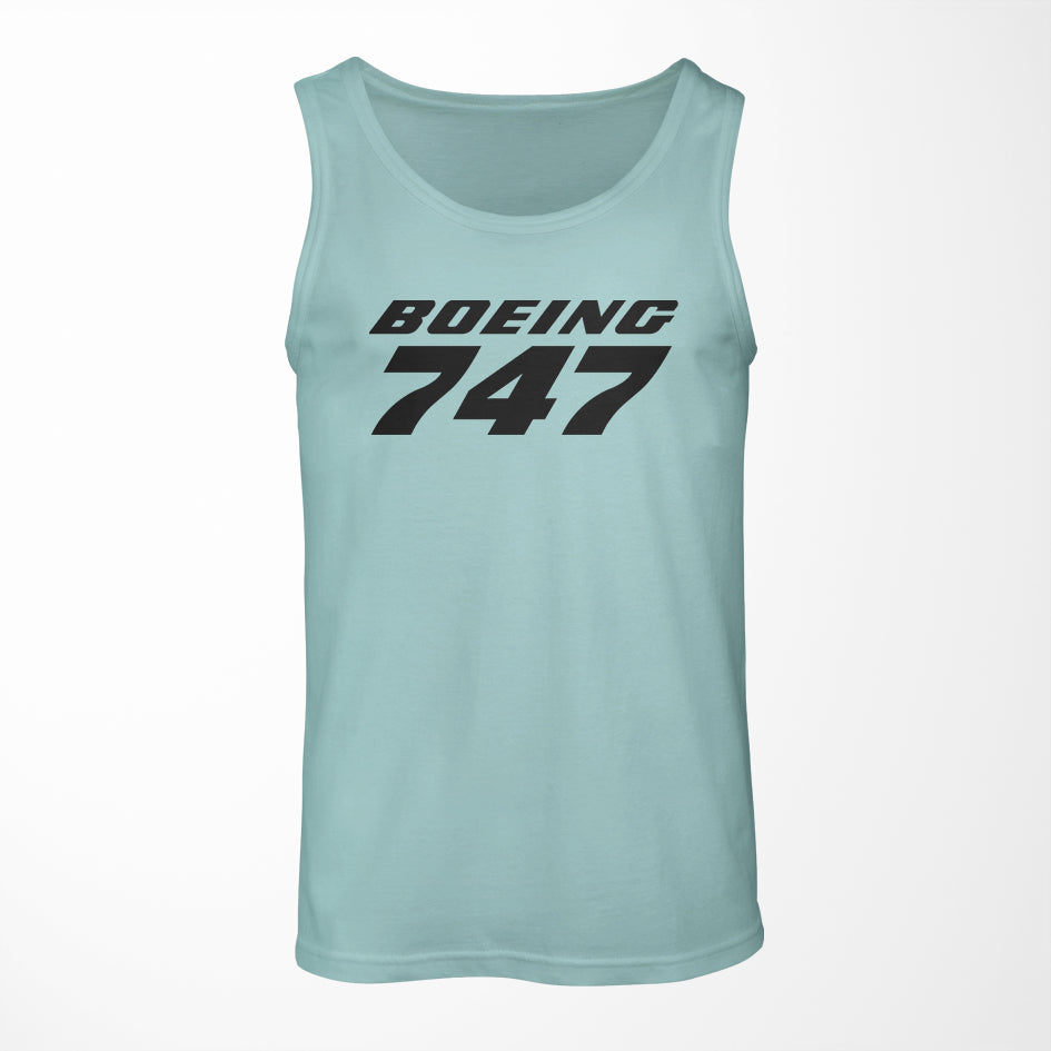 Boeing 747 & Text Designed Tank Tops