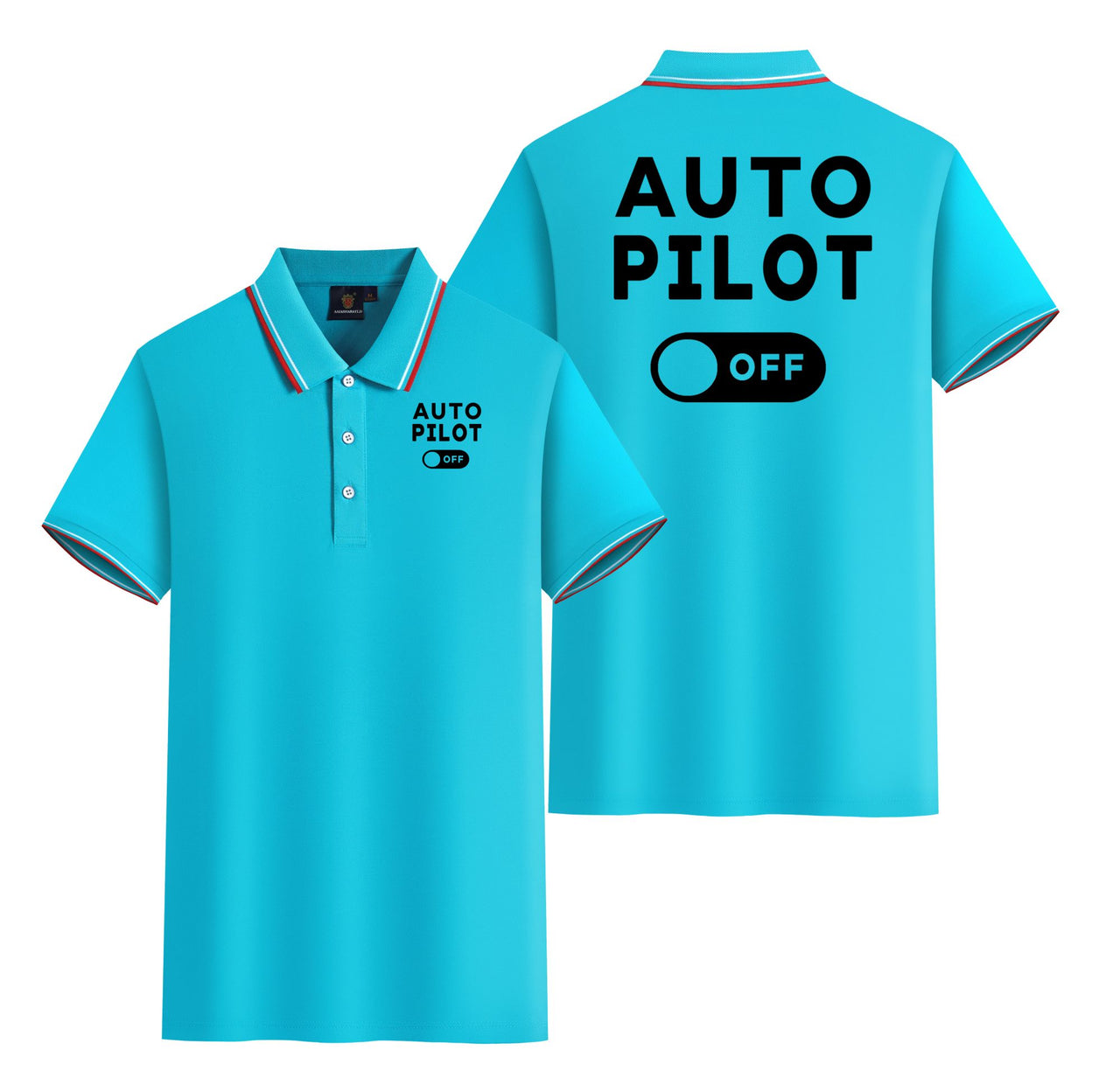 Auto Pilot Off Designed Stylish Polo T-Shirts (Double-Side)