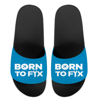 Thumbnail for Born To Fix Airplanes Designed Sport Slippers