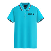 Thumbnail for Born To Fly Forced To Work Designed Stylish Polo T-Shirts