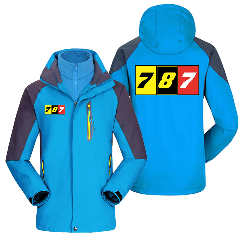 Flat Colourful 787 Designed Thick Skiing Jackets