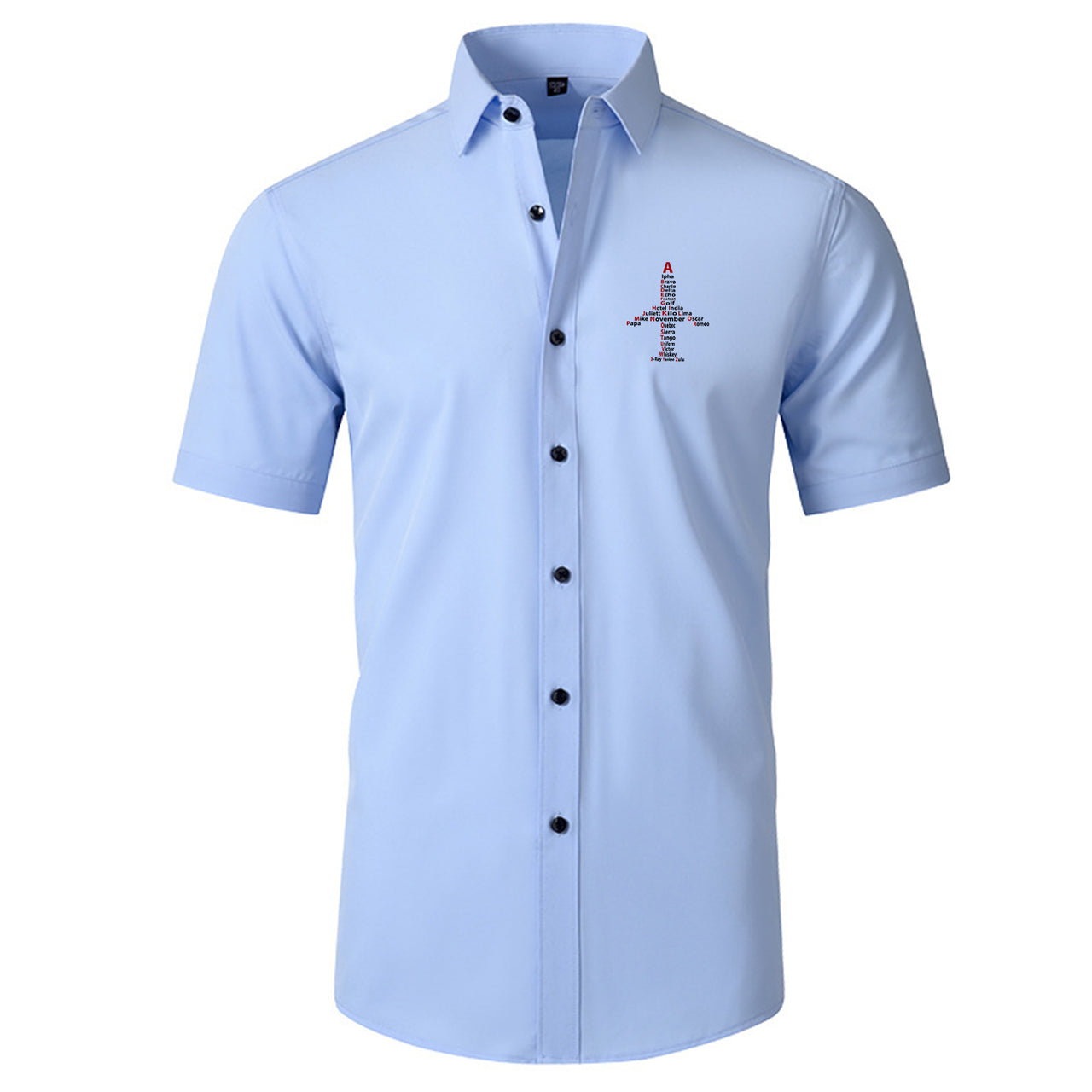 Airplane Shape Aviation Alphabet Designed Short Sleeve Shirts