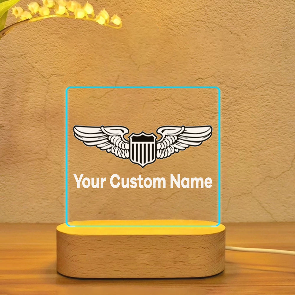 Custom Name (Military Badge ) Designed Night Lamp