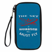 Thumbnail for The Sky is Calling and I Must Fly Designed Travel Cases & Wallets