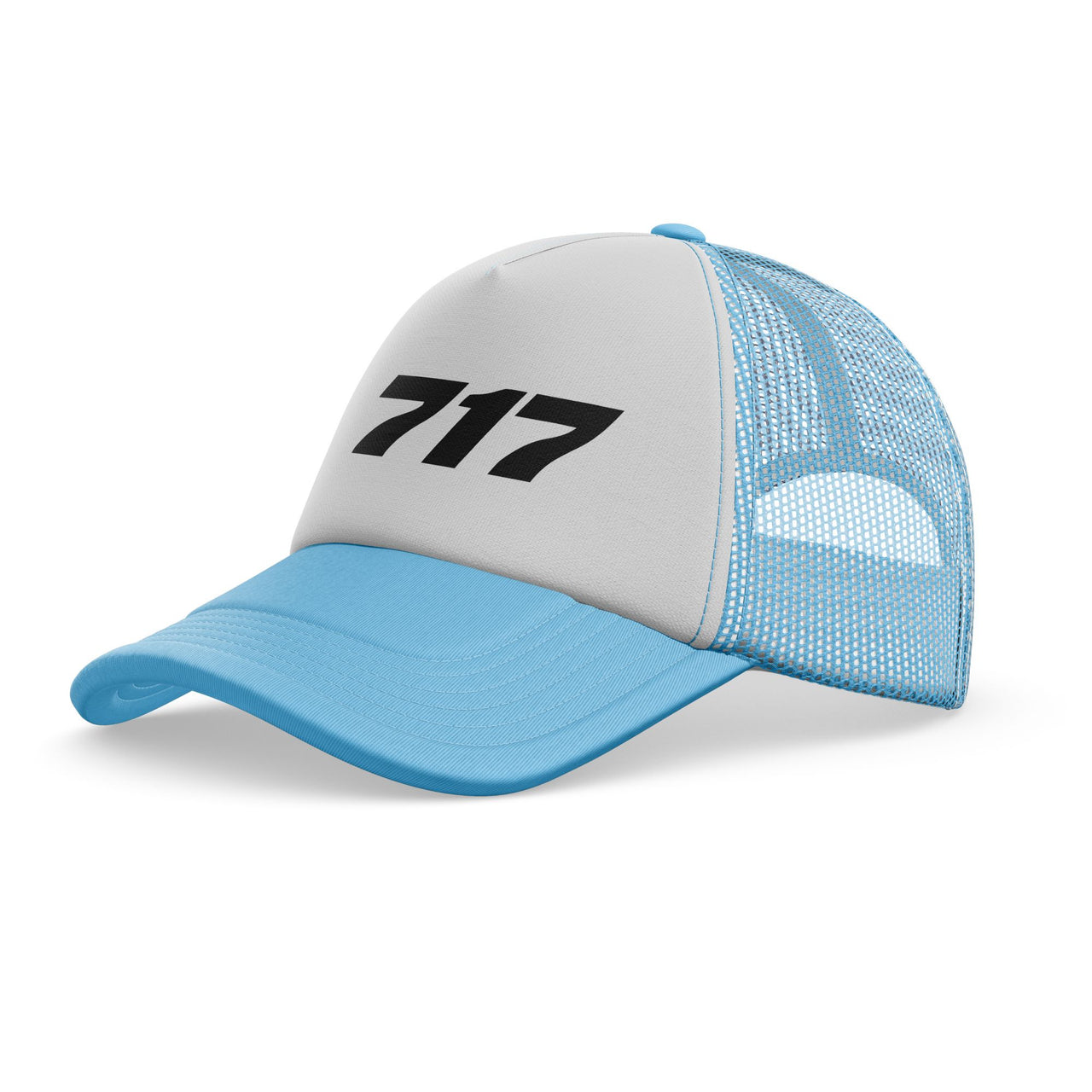 717 Flat Text Designed Trucker Caps & Hats