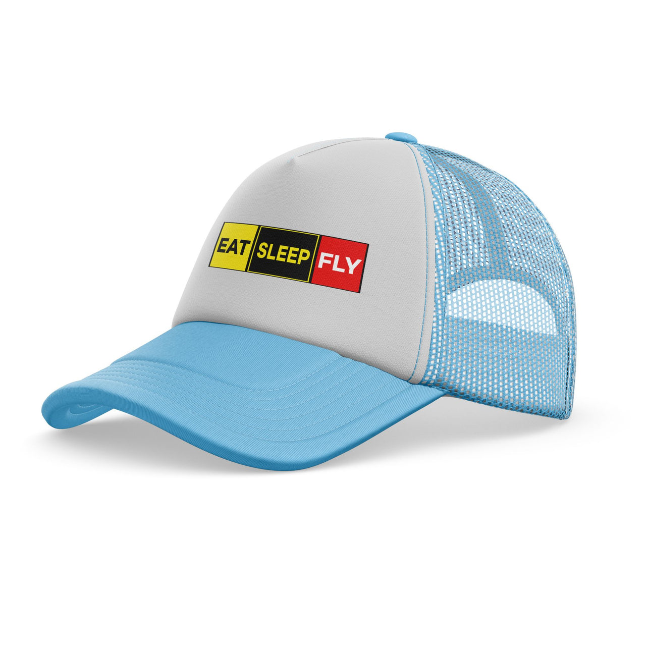 Eat Sleep Fly (Colourful) Designed Trucker Caps & Hats