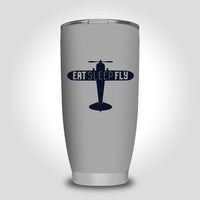 Thumbnail for Eat Sleep Fly & Propeller Designed Tumbler Travel Mugs