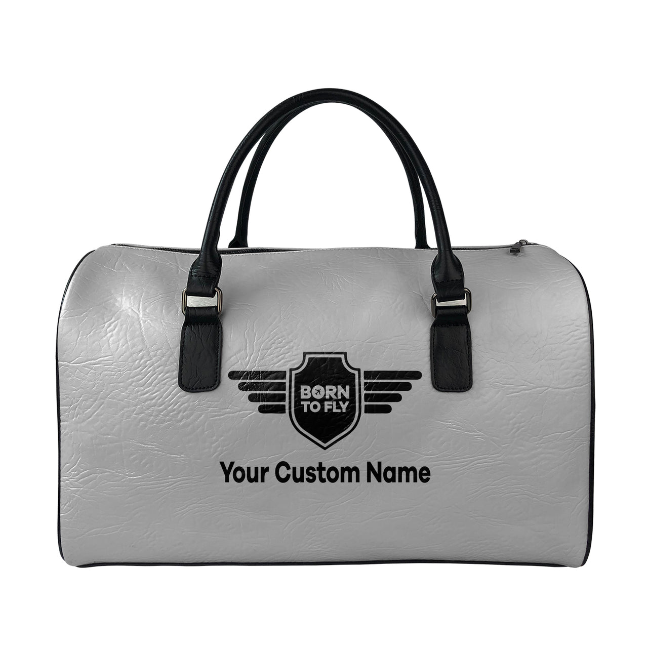 Custom Name (Badge 5) Designed Leather Travel Bag